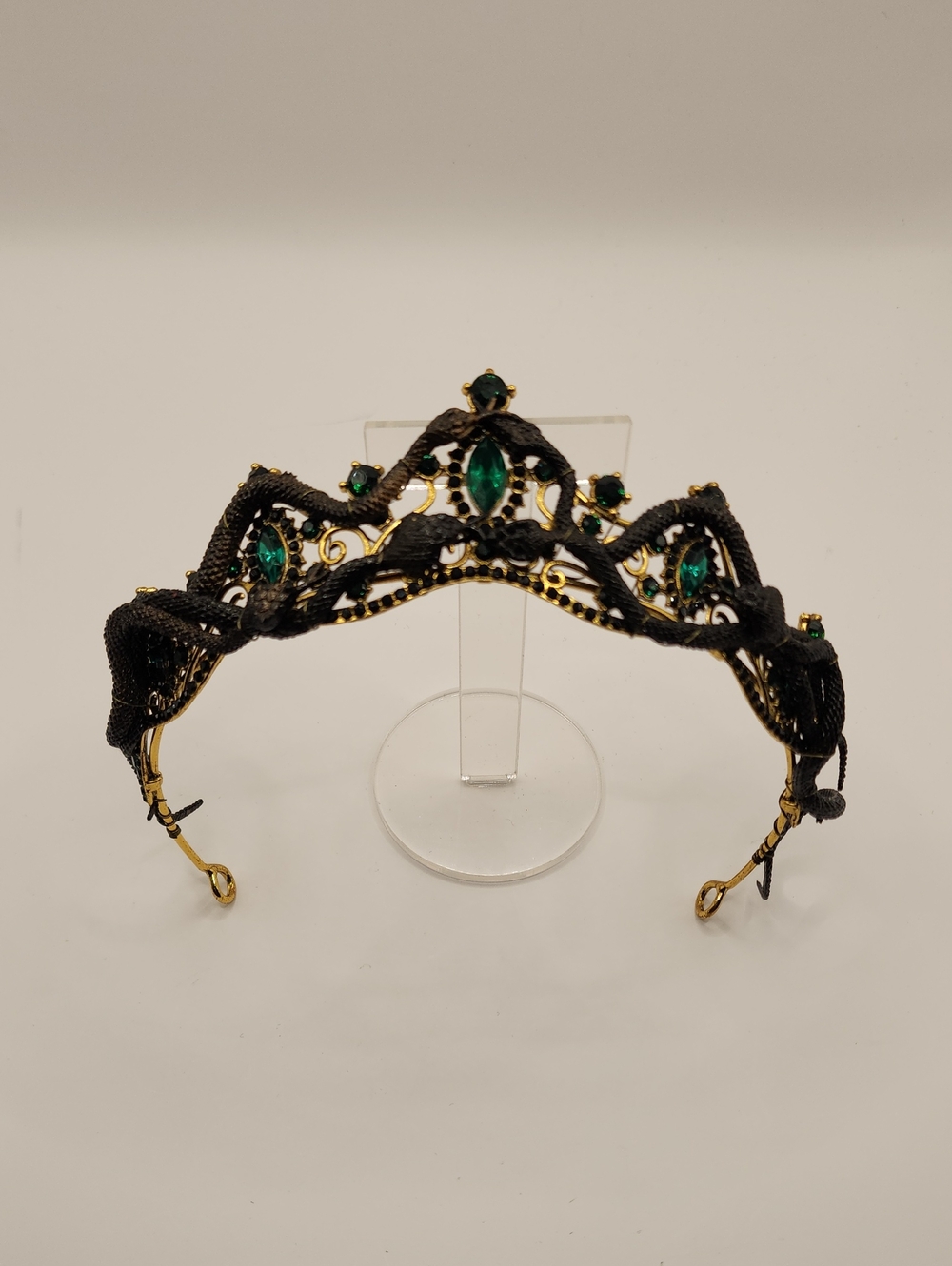 Black and Emerald Green Decorative Tiara Headband